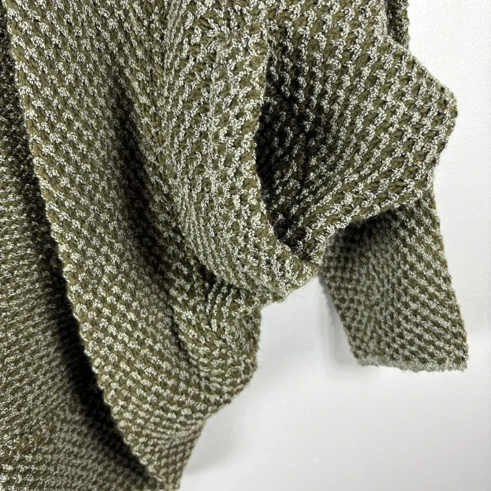 Free People Women's Medium Green Coco Cocoon Wool Blend Hooded‎ Cardigan Sweater